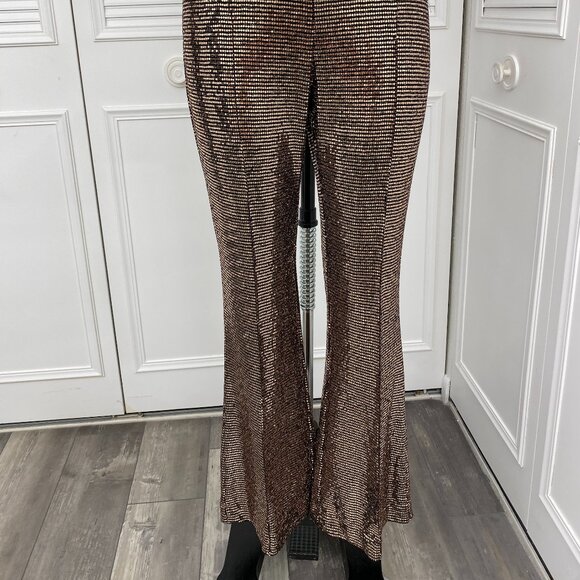 Dance Inc. Gold Sparkle Sequin Pants Sz S-M for Gorgeous Night Out Special Event - Picture 3 of 16